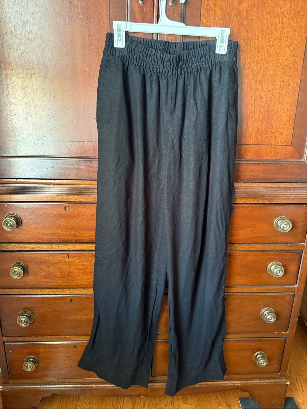 Old Navy linen Black Wide-Leg High-Rise Pants